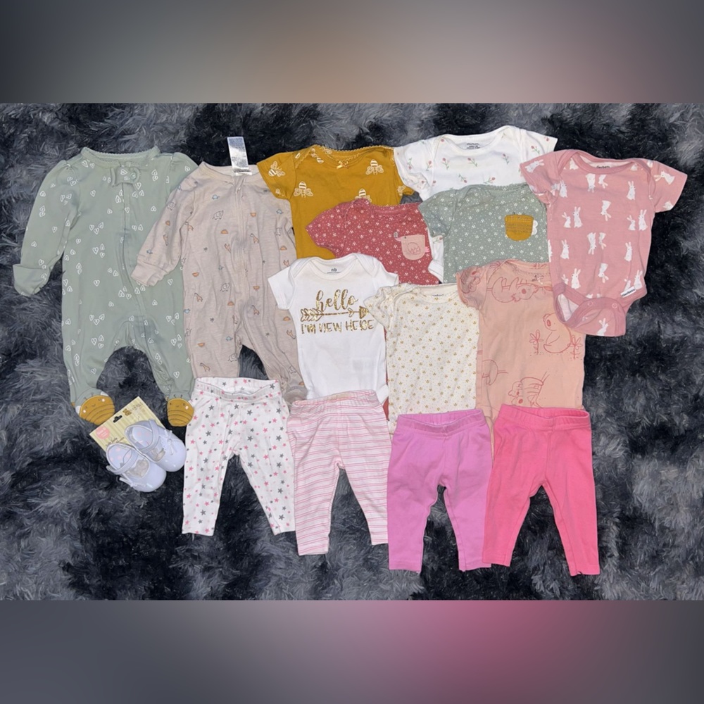 ❤️❤️ Newborn Baby Girl Clothing Bundle Lot of 15 Items